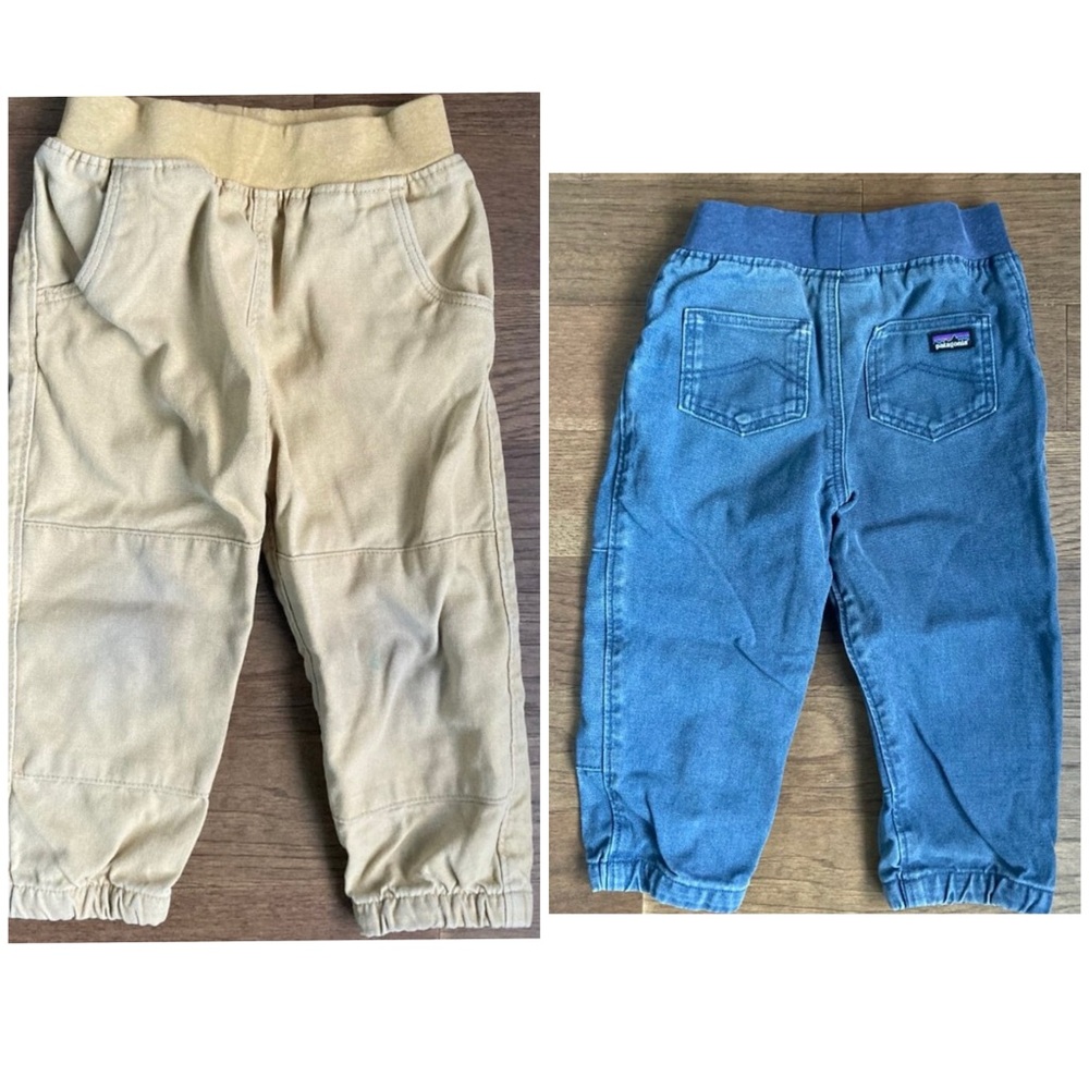 Patagonia Kids Tan and Blue Jeans 3t